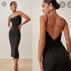 NEW Reformation Breslin Dress, Black